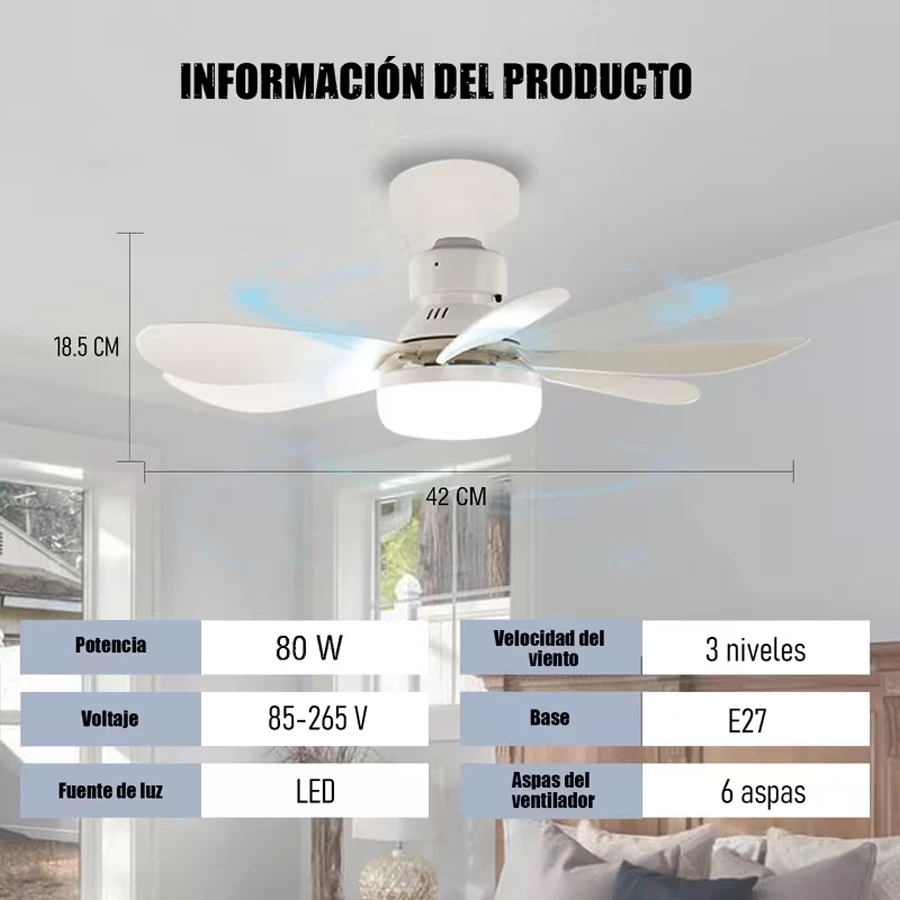Ventilador de techo LERFM - uso en dormitorio