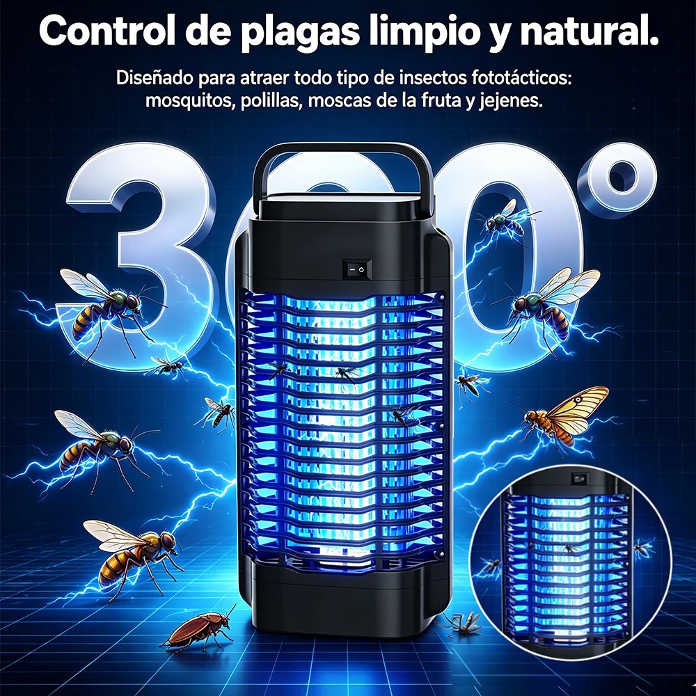 Lámpara mata insectos - vista frontal