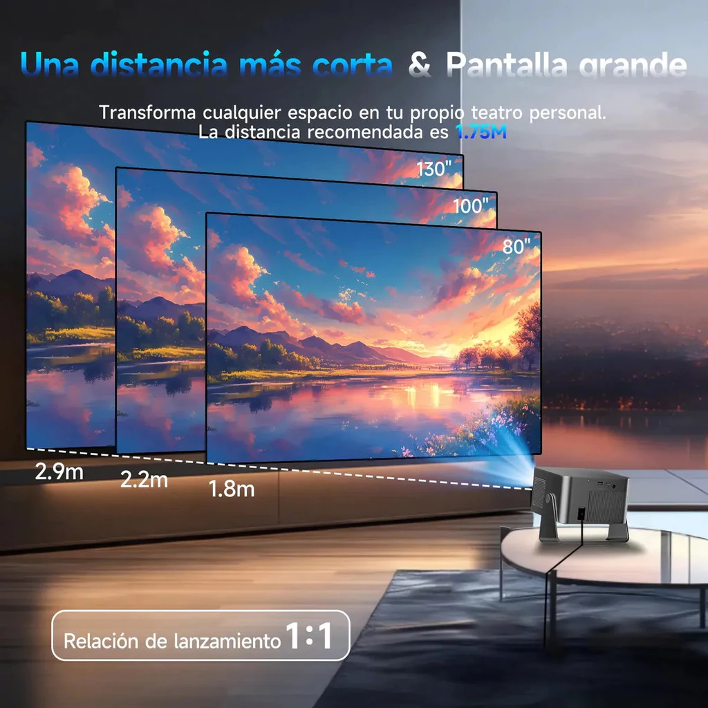 Proyector Magcubic HY350GT - lente y enfoque automático